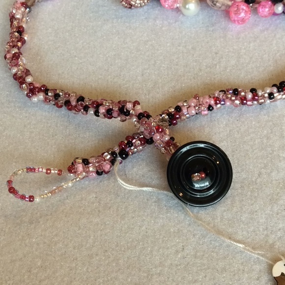 FINAL SALE PRICE CL Designs Pink & Black Embellished Necklace - Picture 5 of 5